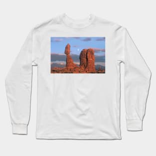 Moon Over Balanced Rock Arches National Park Long Sleeve T-Shirt